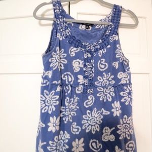 Tommy Hilfiger Blue Tank Top with Flowers
